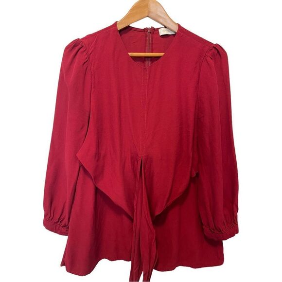 ZIMMERMANN Crossover gathered crepe blouse - Picture 3 of 8